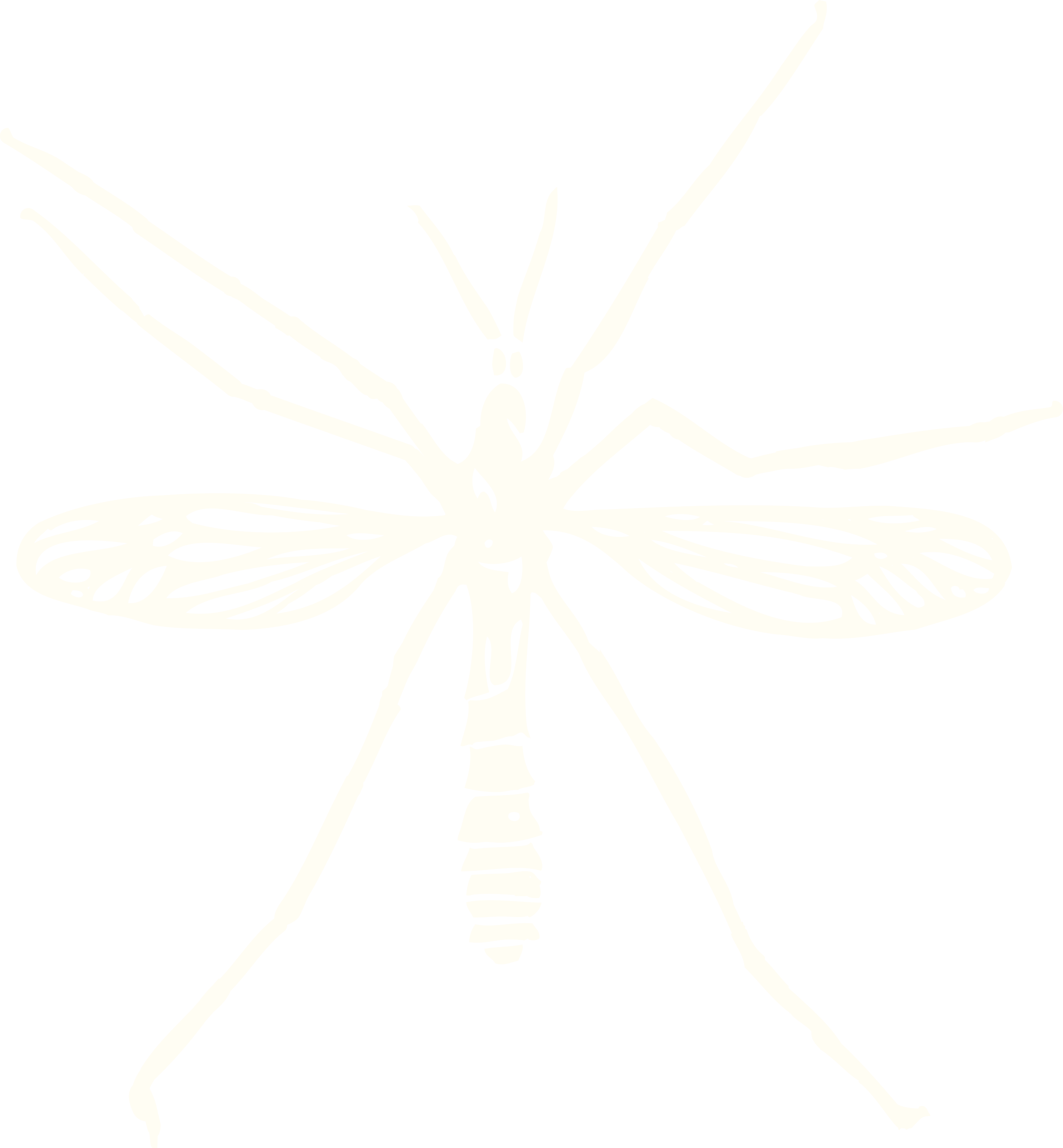 Cream hand-drawn line art illustration of the Zancudo Mezcal mosquito logo icon on a transparent background.
